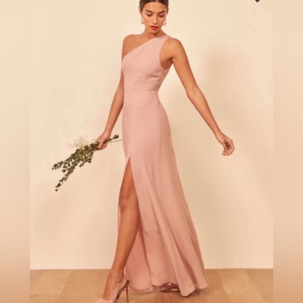 REFORMATION Evelyn Wedding Guest Bridesmaid Dress One Shoulder Maxi NWT 2 - Picture 2 of 3
